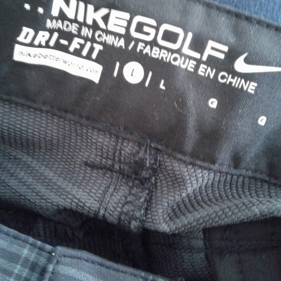 Nike GOLF boys Stay Cool stay Dri Shorts Checked Grey sz L - Picture 4 of 5
